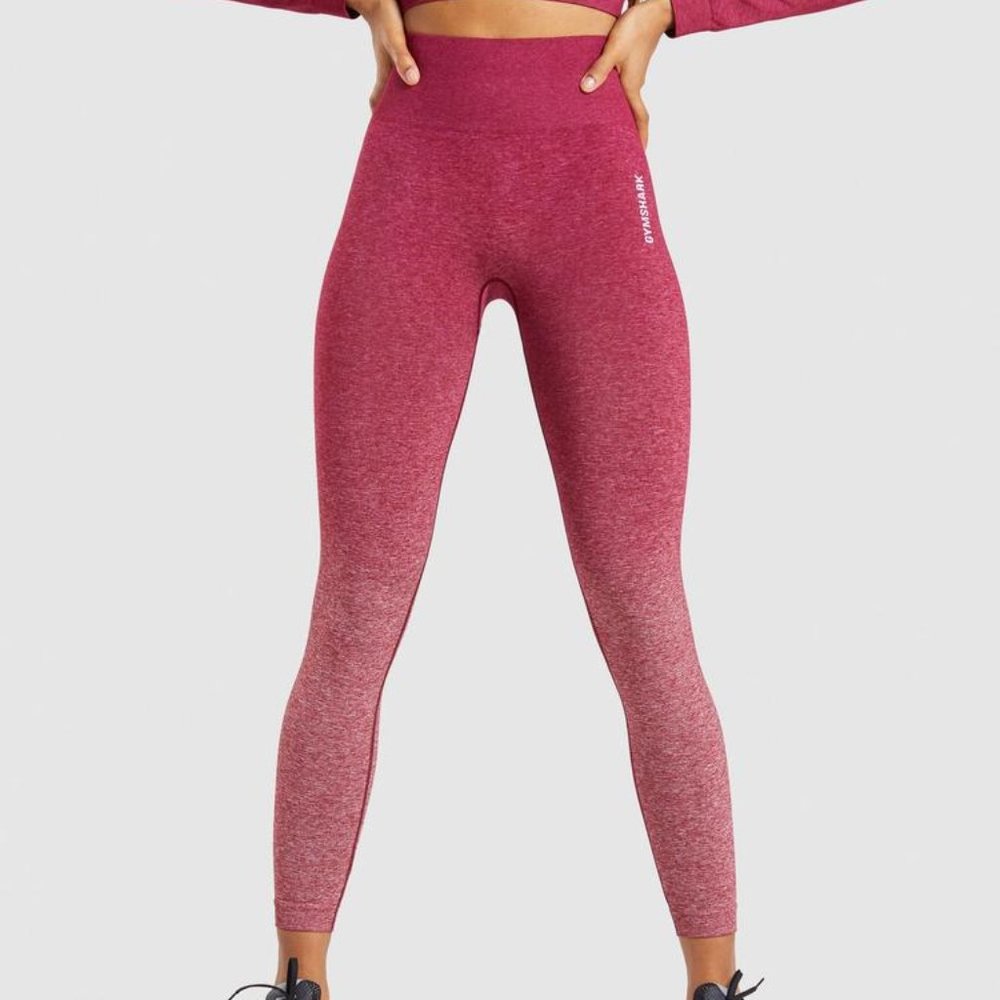 Gymshark Adapt Ombre Maroon Marl Leggings S